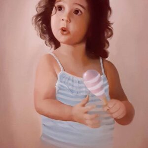 Oil painting portrait of little Kate