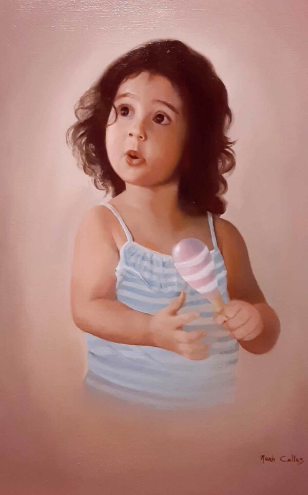 Oil painting portrait of little Kate